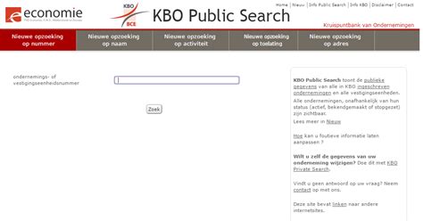 kbo public search op onder